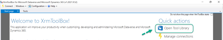 How to hide the Tools library in Dynamics 365 CE XrmToolBox